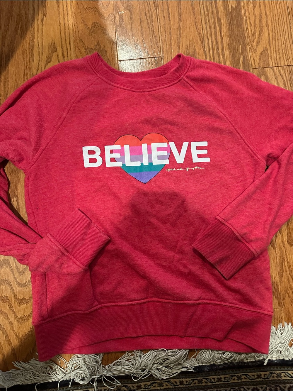 Spiritual Gangster Red Graphic Crewneck Sweatshirt